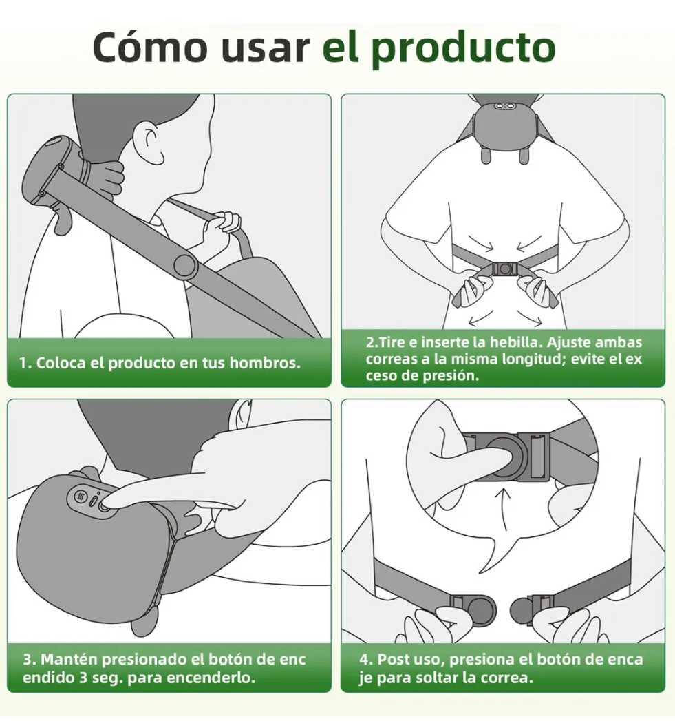 Masajeador de Cuello 4D con Calor y Sin Cables – Alivio Total en Minuto